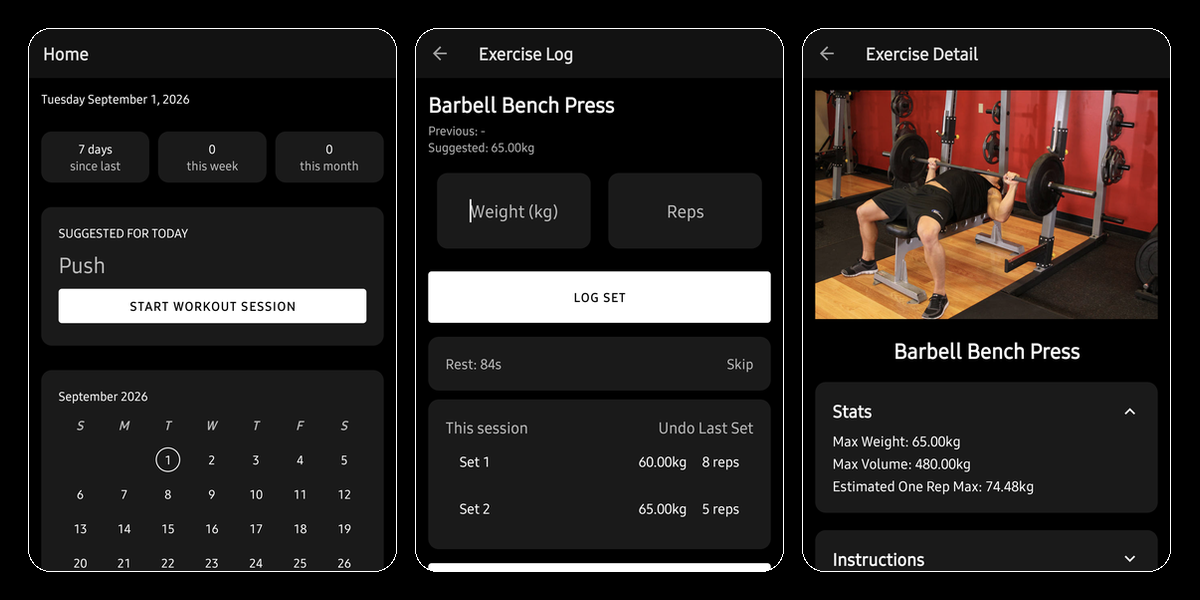 Muscle Tracker app image
